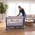Baby Trend Comet Quick-Fold Playard with Full-Size Hanging Bassinet and Travel Bag, Desert Grey